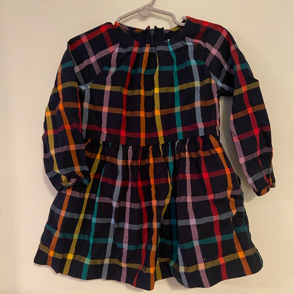 Primary Multicolor Plaid Kids Dress